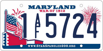 MD license plate 1AF5724