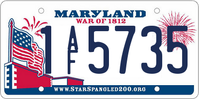 MD license plate 1AF5735