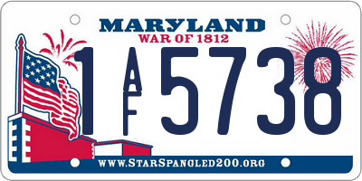 MD license plate 1AF5738