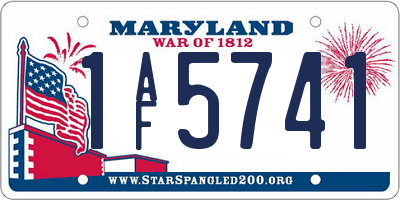 MD license plate 1AF5741