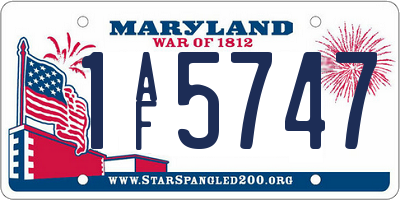 MD license plate 1AF5747