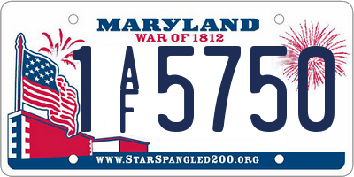 MD license plate 1AF5750
