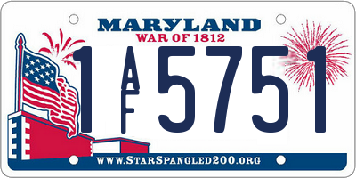 MD license plate 1AF5751