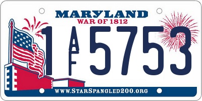 MD license plate 1AF5753