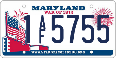 MD license plate 1AF5755