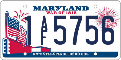 MD license plate 1AF5756