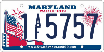MD license plate 1AF5757