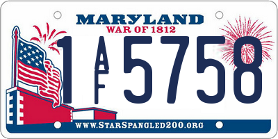 MD license plate 1AF5758