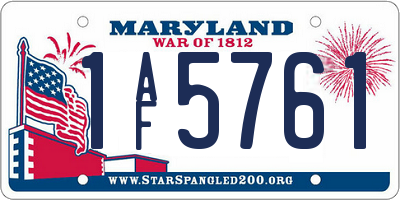 MD license plate 1AF5761