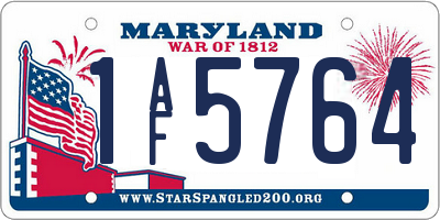 MD license plate 1AF5764