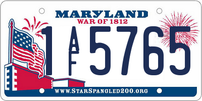MD license plate 1AF5765