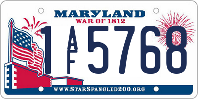 MD license plate 1AF5768