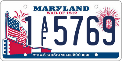 MD license plate 1AF5769