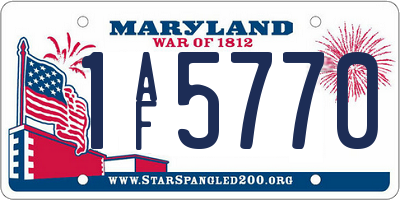 MD license plate 1AF5770