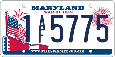 MD license plate 1AF5775