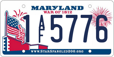 MD license plate 1AF5776