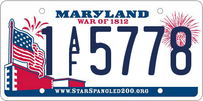 MD license plate 1AF5778