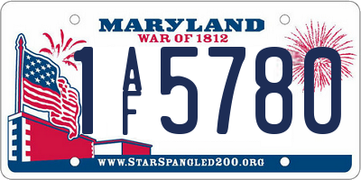 MD license plate 1AF5780