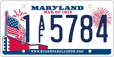 MD license plate 1AF5784