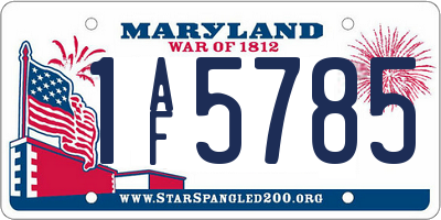 MD license plate 1AF5785