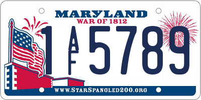 MD license plate 1AF5789