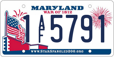 MD license plate 1AF5791