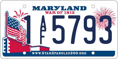 MD license plate 1AF5793