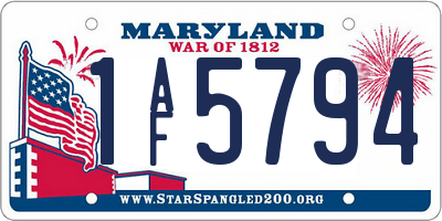 MD license plate 1AF5794