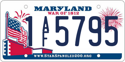 MD license plate 1AF5795