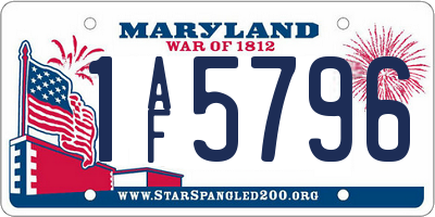 MD license plate 1AF5796