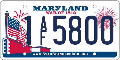 MD license plate 1AF5800