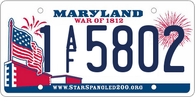 MD license plate 1AF5802