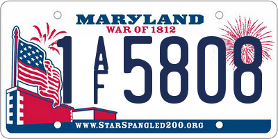 MD license plate 1AF5808