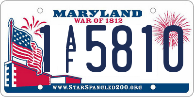 MD license plate 1AF5810