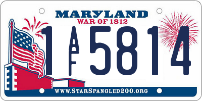 MD license plate 1AF5814