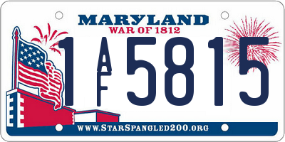 MD license plate 1AF5815