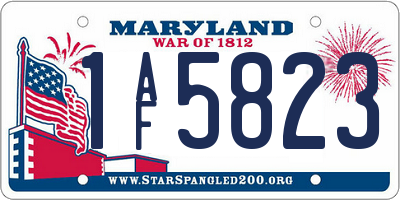 MD license plate 1AF5823