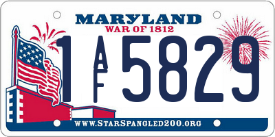 MD license plate 1AF5829