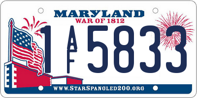 MD license plate 1AF5833