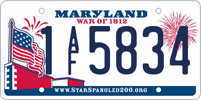MD license plate 1AF5834
