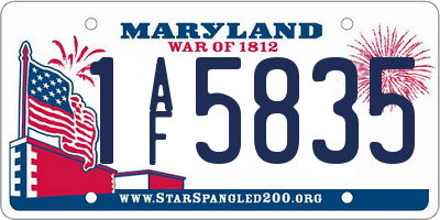 MD license plate 1AF5835