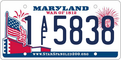 MD license plate 1AF5838