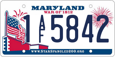 MD license plate 1AF5842