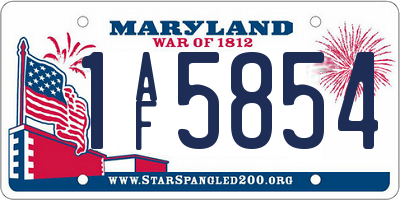 MD license plate 1AF5854