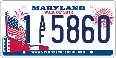 MD license plate 1AF5860