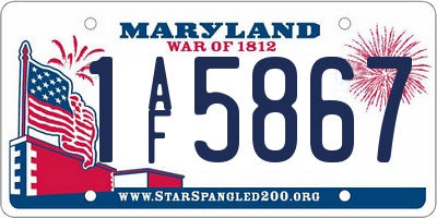 MD license plate 1AF5867