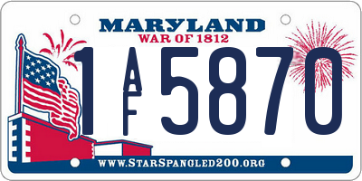 MD license plate 1AF5870
