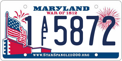 MD license plate 1AF5872