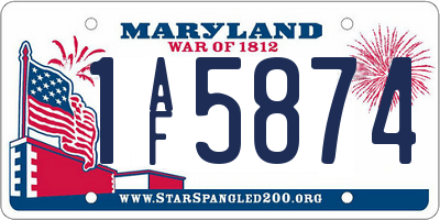 MD license plate 1AF5874