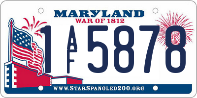MD license plate 1AF5878